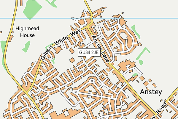 GU34 2JE map - OS VectorMap District (Ordnance Survey) GU34 2JE map - OS VectorMap District (Ordnance Survey)