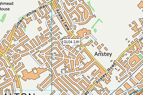 GU34 2JH map - OS VectorMap District (Ordnance Survey) GU34 2JH map - OS VectorMap District (Ordnance Survey)