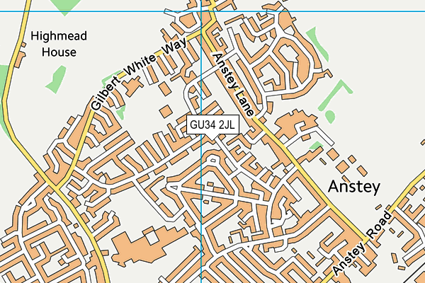 GU34 2JL map - OS VectorMap District (Ordnance Survey) GU34 2JL map - OS VectorMap District (Ordnance Survey)