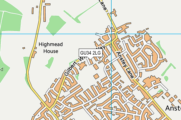 GU34 2LG map - OS VectorMap District (Ordnance Survey)
