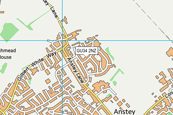 GU34 2NZ map - OS VectorMap District (Ordnance Survey) GU34 2NZ map - OS VectorMap District (Ordnance Survey)
