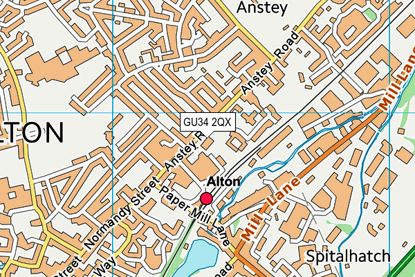 GU34 2QX map - OS VectorMap District (Ordnance Survey) GU34 2QX map - OS VectorMap District (Ordnance Survey)