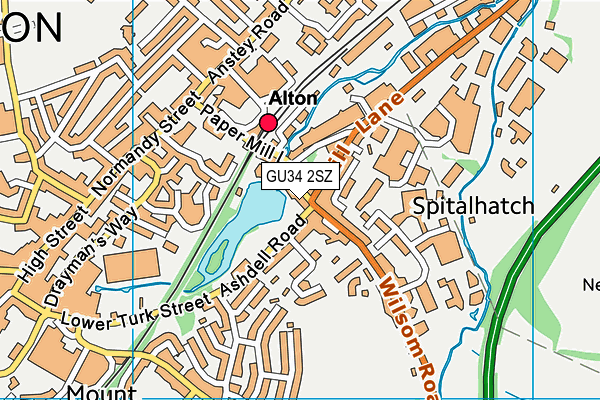 GU34 2SZ map - OS VectorMap District (Ordnance Survey) GU34 2SZ map - OS VectorMap District (Ordnance Survey)