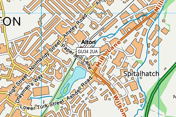 GU34 2UA map - OS VectorMap District (Ordnance Survey) GU34 2UA map - OS VectorMap District (Ordnance Survey)