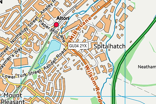 GU34 2YX map - OS VectorMap District (Ordnance Survey) GU34 2YX map - OS VectorMap District (Ordnance Survey)