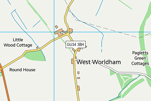 GU34 3BH map - OS VectorMap District (Ordnance Survey) GU34 3BH map - OS VectorMap District (Ordnance Survey)
