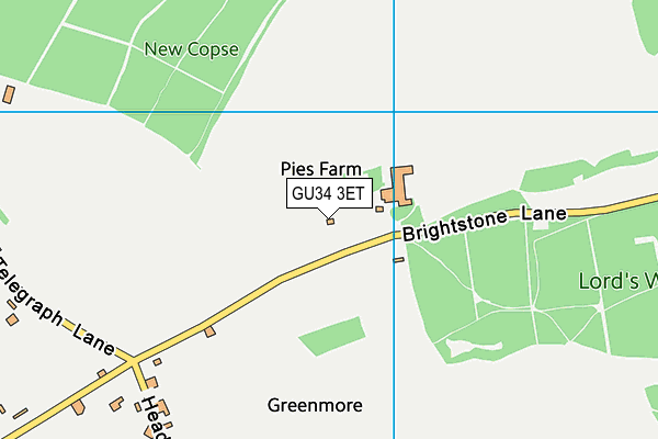 GU34 3ET map - OS VectorMap District (Ordnance Survey) GU34 3ET map - OS VectorMap District (Ordnance Survey)