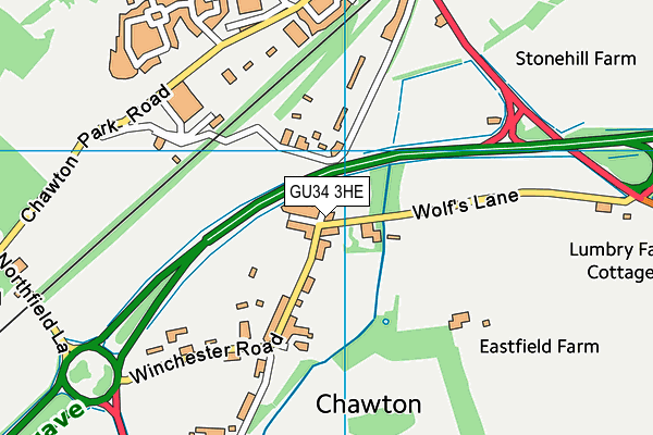 GU34 3HE map - OS VectorMap District (Ordnance Survey) GU34 3HE map - OS VectorMap District (Ordnance Survey)