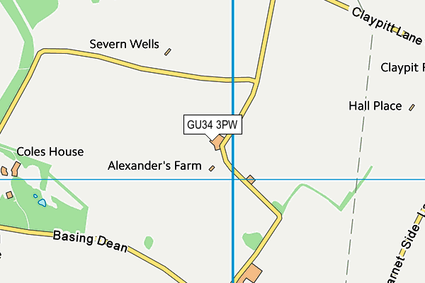 GU34 3PW map - OS VectorMap District (Ordnance Survey) GU34 3PW map - OS VectorMap District (Ordnance Survey)