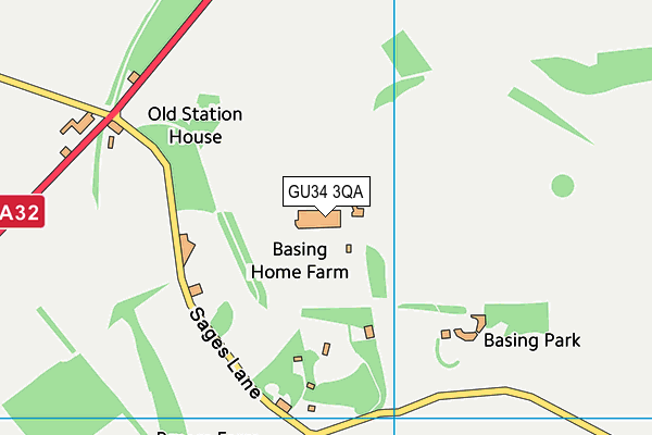 GU34 3QA map - OS VectorMap District (Ordnance Survey) GU34 3QA map - OS VectorMap District (Ordnance Survey)