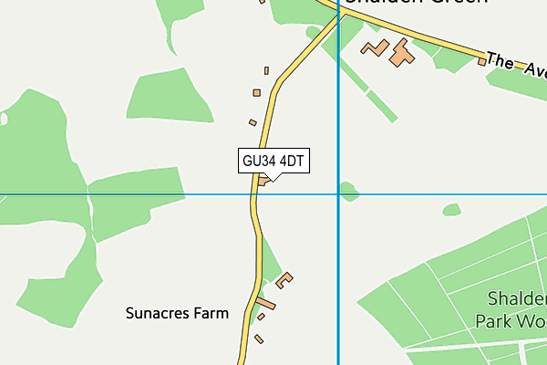 GU34 4DT map - OS VectorMap District (Ordnance Survey)