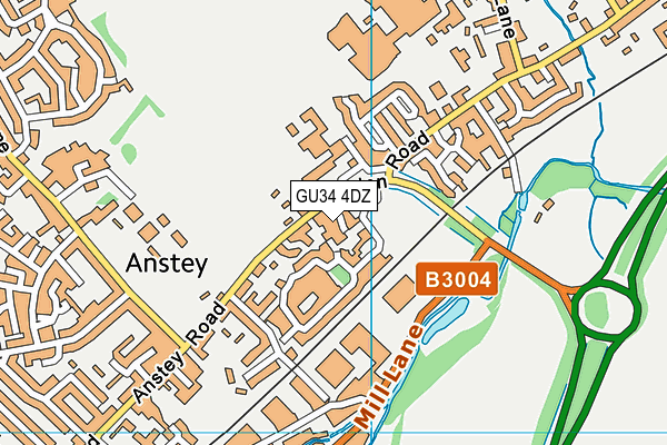 GU34 4DZ map - OS VectorMap District (Ordnance Survey)