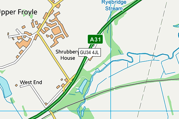 GU34 4JL map - OS VectorMap District (Ordnance Survey) GU34 4JL map - OS VectorMap District (Ordnance Survey)
