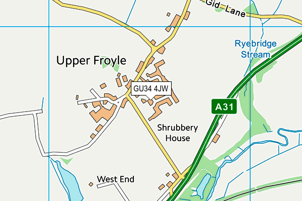 GU34 4JW map - OS VectorMap District (Ordnance Survey) GU34 4JW map - OS VectorMap District (Ordnance Survey)