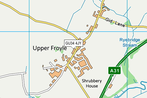 GU34 4JY map - OS VectorMap District (Ordnance Survey) GU34 4JY map - OS VectorMap District (Ordnance Survey)
