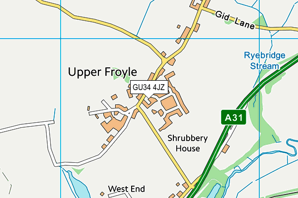GU34 4JZ map - OS VectorMap District (Ordnance Survey) GU34 4JZ map - OS VectorMap District (Ordnance Survey)