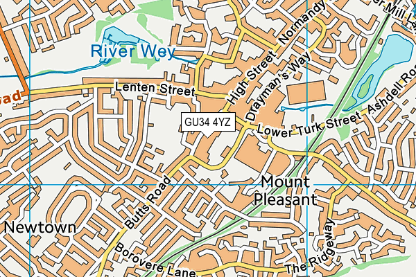 GU34 4YZ map - OS VectorMap District (Ordnance Survey) GU34 4YZ map - OS VectorMap District (Ordnance Survey)