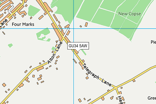 GU34 5AW map - OS VectorMap District (Ordnance Survey) GU34 5AW map - OS VectorMap District (Ordnance Survey)
