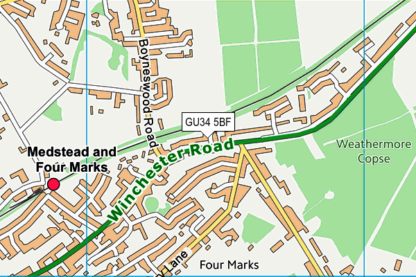 GU34 5BF map - OS VectorMap District (Ordnance Survey) GU34 5BF map - OS VectorMap District (Ordnance Survey)