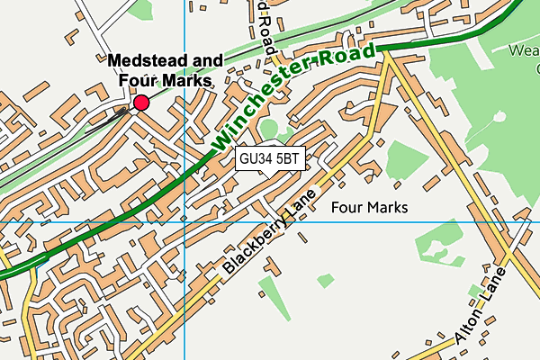 GU34 5BT map - OS VectorMap District (Ordnance Survey) GU34 5BT map - OS VectorMap District (Ordnance Survey)