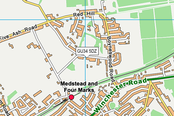 GU34 5DZ map - OS VectorMap District (Ordnance Survey) GU34 5DZ map - OS VectorMap District (Ordnance Survey)