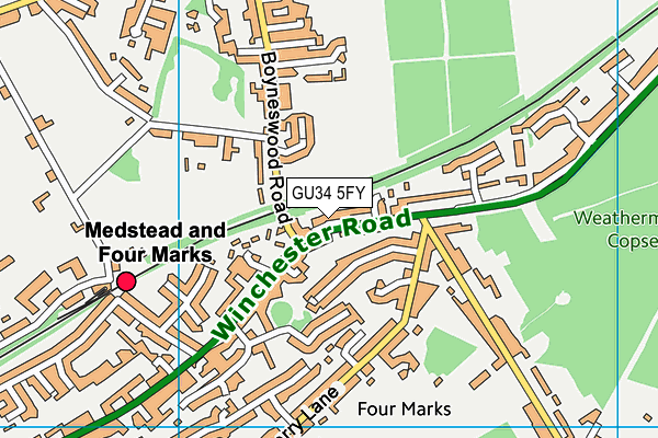 GU34 5FY map - OS VectorMap District (Ordnance Survey) GU34 5FY map - OS VectorMap District (Ordnance Survey)