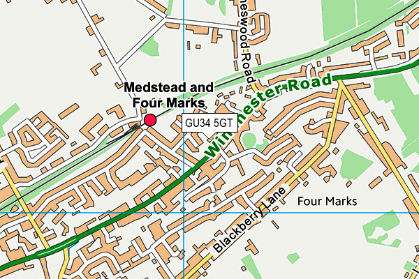 GU34 5GT map - OS VectorMap District (Ordnance Survey)