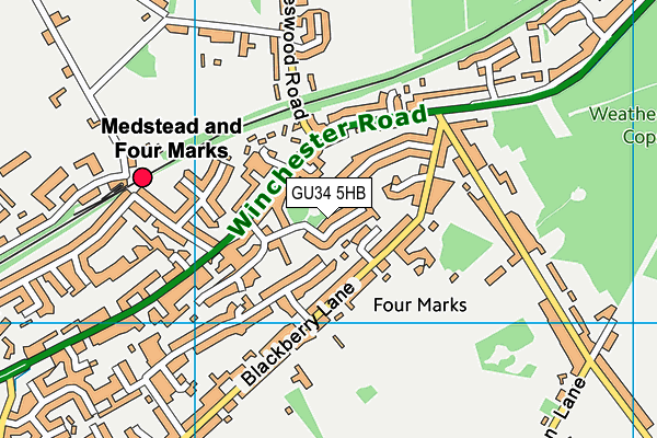 GU34 5HB map - OS VectorMap District (Ordnance Survey) GU34 5HB map - OS VectorMap District (Ordnance Survey)