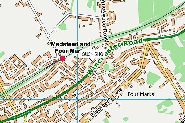 GU34 5HG map - OS VectorMap District (Ordnance Survey)