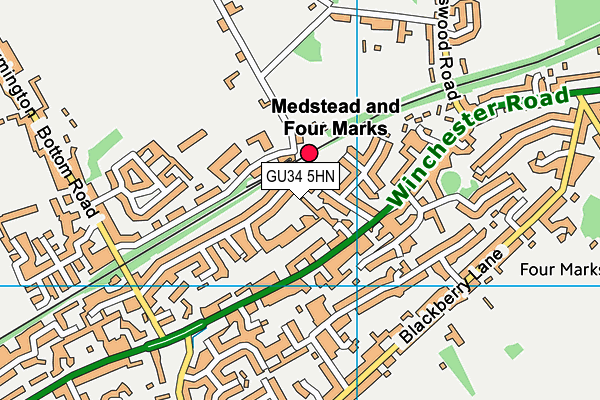 GU34 5HN map - OS VectorMap District (Ordnance Survey) GU34 5HN map - OS VectorMap District (Ordnance Survey)