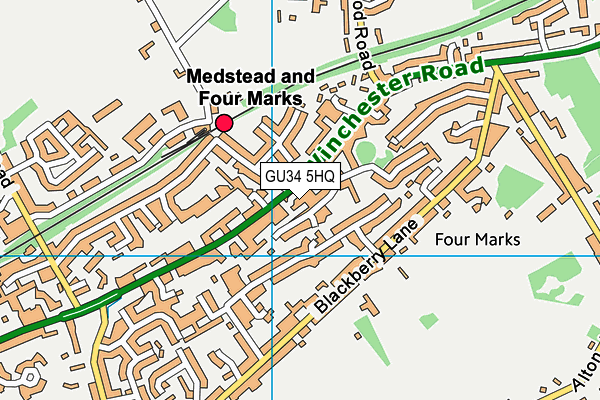 GU34 5HQ map - OS VectorMap District (Ordnance Survey) GU34 5HQ map - OS VectorMap District (Ordnance Survey)