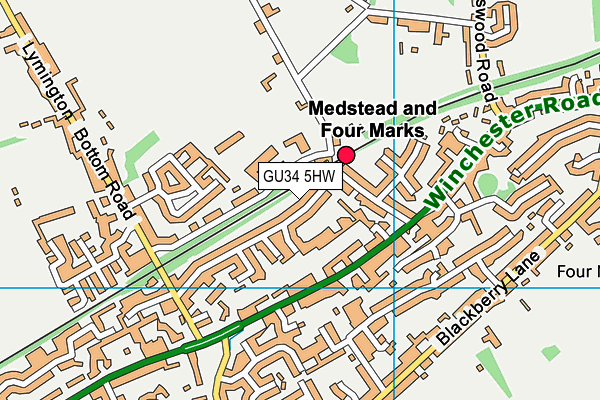 GU34 5HW map - OS VectorMap District (Ordnance Survey) GU34 5HW map - OS VectorMap District (Ordnance Survey)