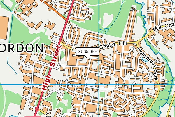 GU35 0BH map - OS VectorMap District (Ordnance Survey) GU35 0BH map - OS VectorMap District (Ordnance Survey)