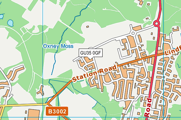 GU35 0GF map - OS VectorMap District (Ordnance Survey)