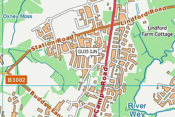 GU35 0JN map - OS VectorMap District (Ordnance Survey)