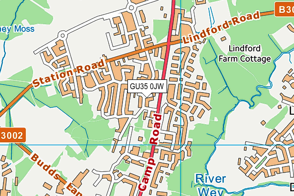 GU35 0JW map - OS VectorMap District (Ordnance Survey)