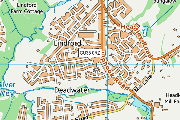 GU35 0RZ map - OS VectorMap District (Ordnance Survey)