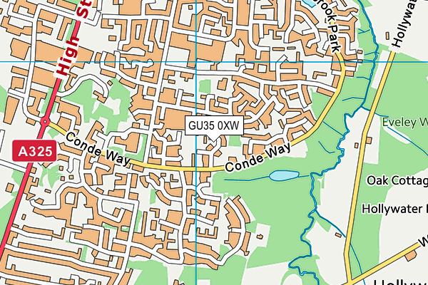 GU35 0XW map - OS VectorMap District (Ordnance Survey) GU35 0XW map - OS VectorMap District (Ordnance Survey)