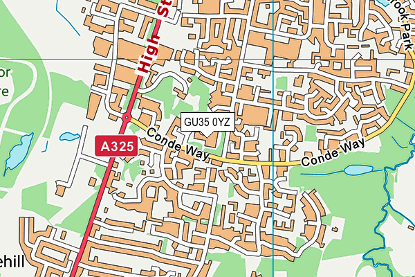 GU35 0YZ map - OS VectorMap District (Ordnance Survey) GU35 0YZ map - OS VectorMap District (Ordnance Survey)