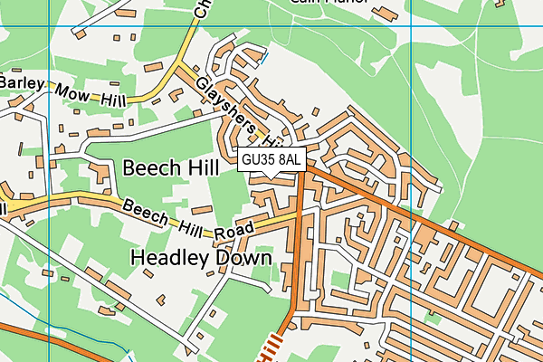 GU35 8AL map - OS VectorMap District (Ordnance Survey) GU35 8AL map - OS VectorMap District (Ordnance Survey)