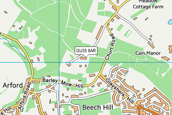 GU35 8AR map - OS VectorMap District (Ordnance Survey) GU35 8AR map - OS VectorMap District (Ordnance Survey)