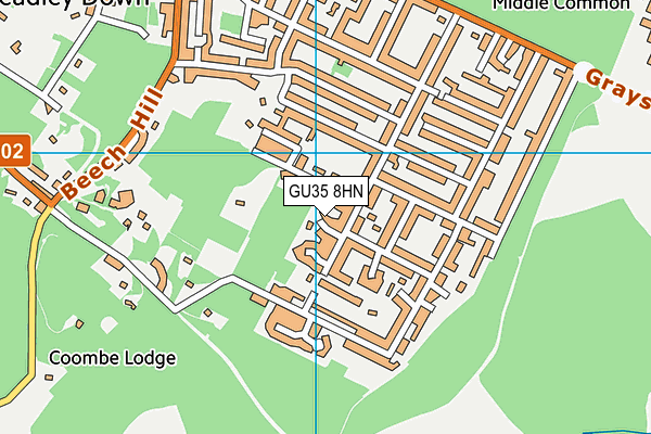 GU35 8HN map - OS VectorMap District (Ordnance Survey) GU35 8HN map - OS VectorMap District (Ordnance Survey)