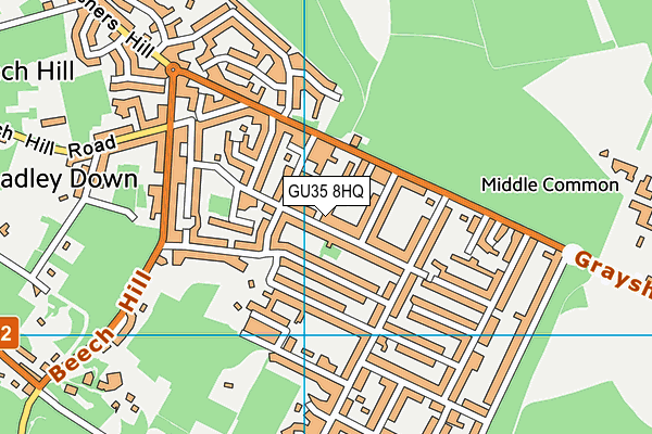GU35 8HQ map - OS VectorMap District (Ordnance Survey) GU35 8HQ map - OS VectorMap District (Ordnance Survey)