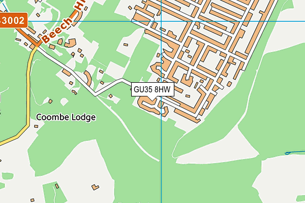 GU35 8HW map - OS VectorMap District (Ordnance Survey) GU35 8HW map - OS VectorMap District (Ordnance Survey)