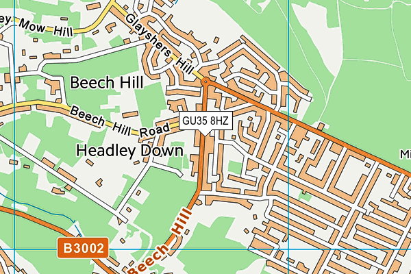 GU35 8HZ map - OS VectorMap District (Ordnance Survey) GU35 8HZ map - OS VectorMap District (Ordnance Survey)