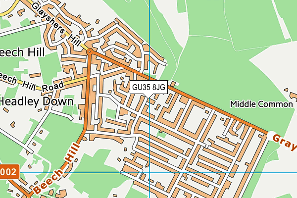 GU35 8JG map - OS VectorMap District (Ordnance Survey) GU35 8JG map - OS VectorMap District (Ordnance Survey)