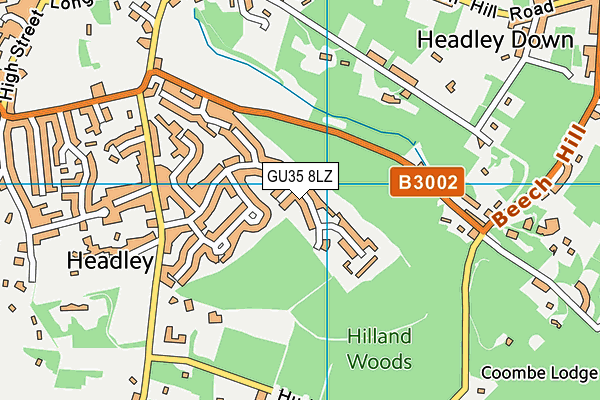 GU35 8LZ map - OS VectorMap District (Ordnance Survey) GU35 8LZ map - OS VectorMap District (Ordnance Survey)
