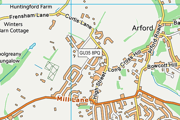 GU35 8PQ map - OS VectorMap District (Ordnance Survey) GU35 8PQ map - OS VectorMap District (Ordnance Survey)