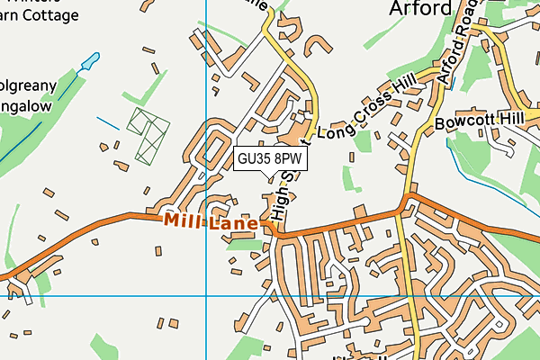 GU35 8PW map - OS VectorMap District (Ordnance Survey) GU35 8PW map - OS VectorMap District (Ordnance Survey)
