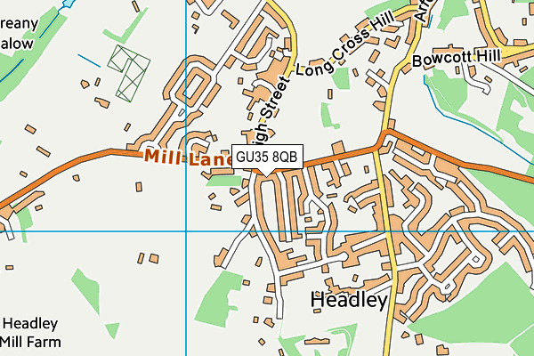 GU35 8QB map - OS VectorMap District (Ordnance Survey) GU35 8QB map - OS VectorMap District (Ordnance Survey)